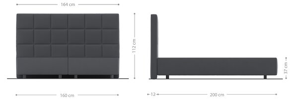 DELIFE Boxspring postel Dream-Fine 160x200 cm mikrovlákno šedá