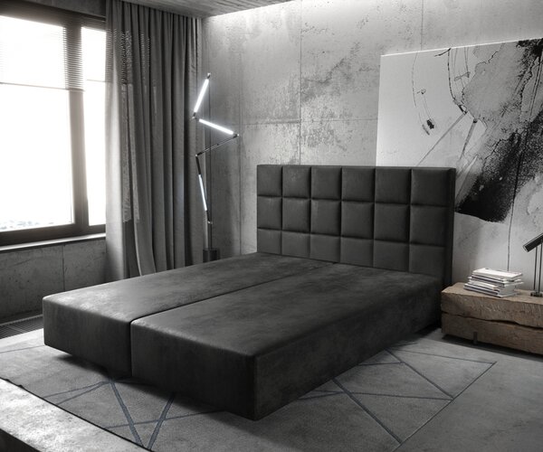 DELIFE Boxspring postel Dream-Fine 180x200 cm mikrovlákno antracitová vintage