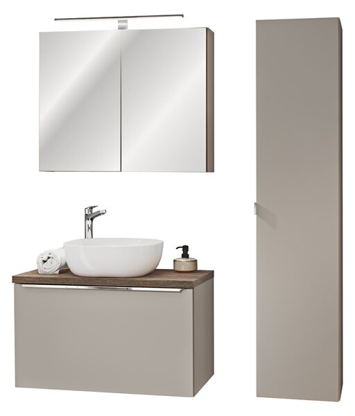 Comad Set koupelnového nábytku Santa Fe Taupe 80 šedá/dub vintage (6 kusů nábytku)