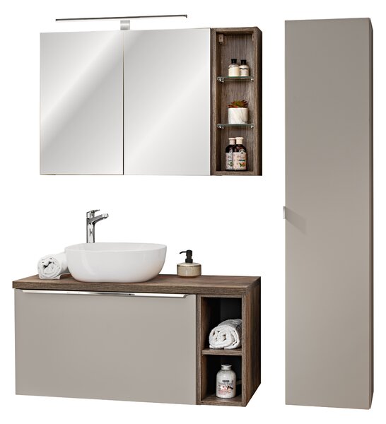 Comad Set koupelnového nábytku Santa Fe Taupe 100 šedá/dub vintage (8 kusů nábytku)