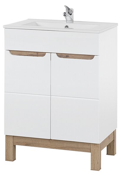 Comad Koupelnová skříňka s nábytkovým umyvadlem Bali White 60 bílá/lesk