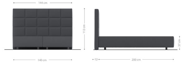 DELIFE Boxspring postel Dream-Fine 140x200 cm mikrovlákno šedá
