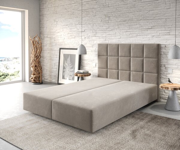DELIFE Boxspring postel Dream-Fine 140x200 cm mikrovlákno béžová