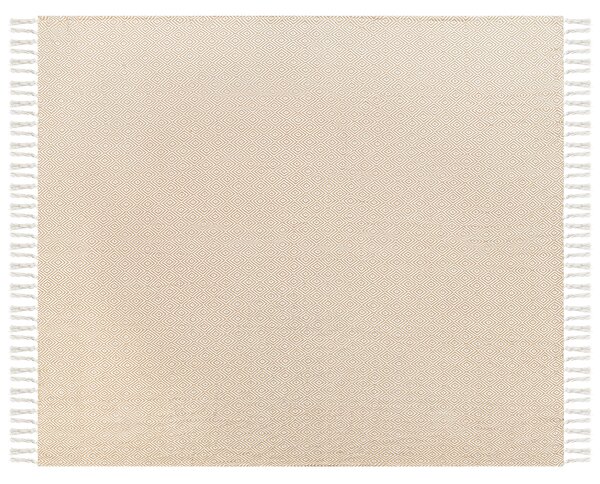 Přikrývka na postel TOUTLI Bavlna 200 x 220 cm Béžová