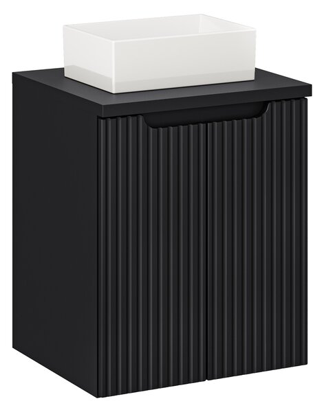 Comad Koupelnová skříňka s deskovým umyvadlem Nova Black 50 černá matná (2 dvířka)