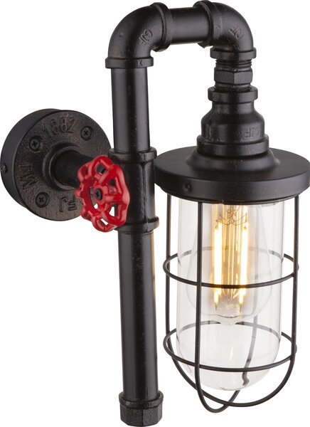 Globo 43000W BAYUDA - Nástěnná retro lampa v imitaci potrubí (Retro nástěnná lampa bez vypínače)