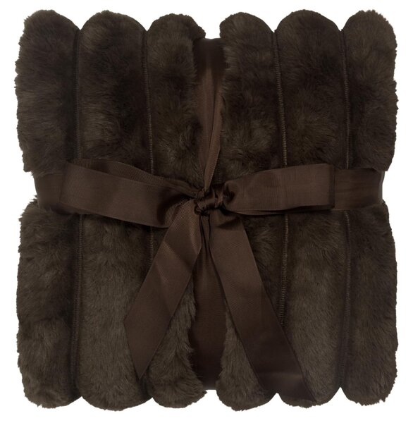 Skinnwille Home Collection Hnědý pléd Wave Darkbrown, 120x180 cm