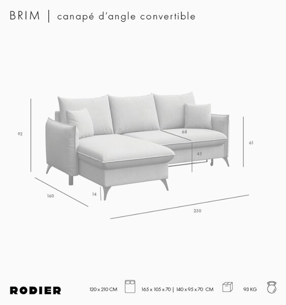 -25 % Dny MOMENTI– Rodier Rozkládací pohovka Brim 230 cm, levá