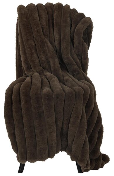 Skinnwille Home Collection Hnědý pléd Wave Darkbrown, 120x180 cm