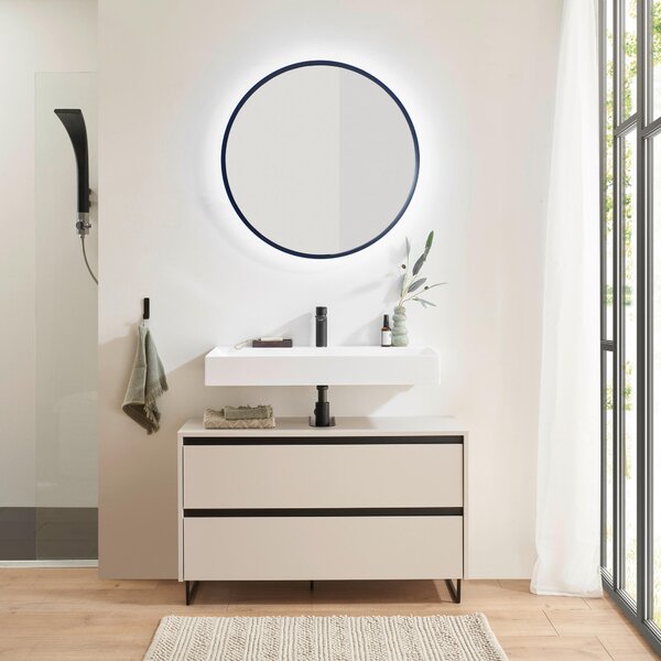 SKŘÍŇKA POD UMYVADLO, černá, kašmírová, kašmírová, 100/60/36 cm Xora - Koupelnové série, Online Only