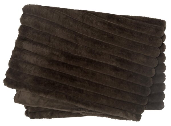 Skinnwille Home Collection Hnědý pléd Wave Darkbrown, 120x180 cm