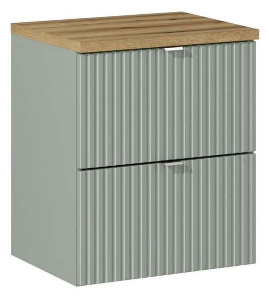 Comad Koupelnová skříňka pod deskové umyvadlo Line Reed Green 50 zelená/dub coast evoke
