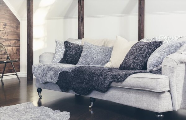Skinnwille Home Collection Kudrnatá australská kožešina Curly, tmavě šedá, 95x60 cm