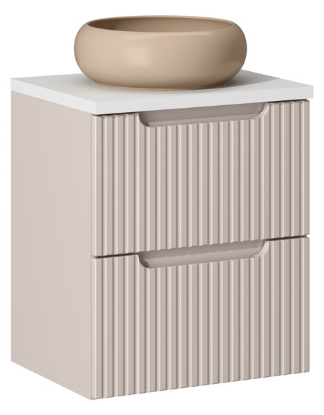 Comad Koupelnová skříňka s deskovým umyvadlem Nova Cashmere 50 kašmír mat/bílá