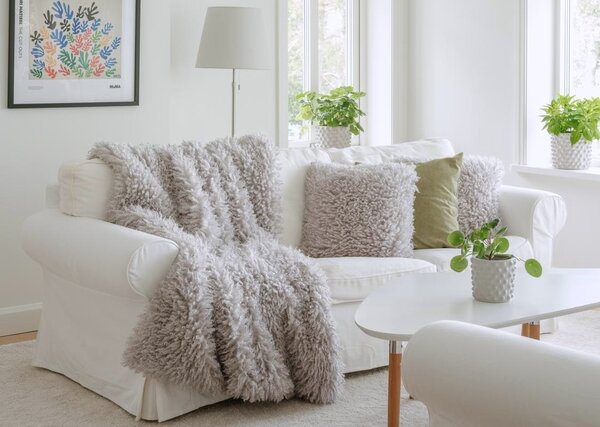 Skinnwille Home Collection Pléd Wooly Silver, umělá kožešina, 120x180 cm
