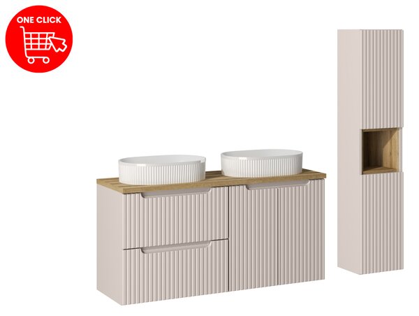Comad Set koupelnového nábytku Nova Cashmere 120 kašmír mat/dub