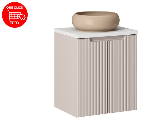 Comad Koupelnová skříňka s deskovým umyvadlem Nova Cashmere 50 kašmír/bílá