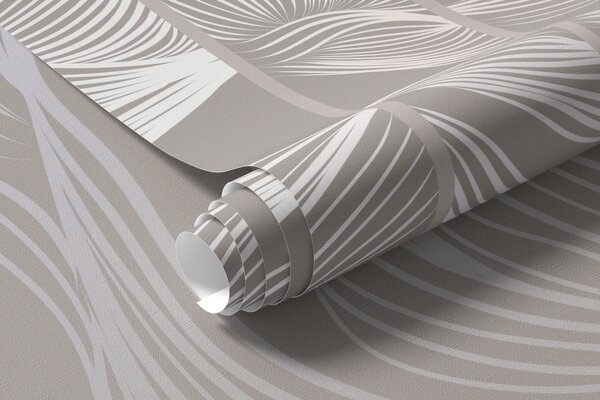 Fototapety Plynoucí bílé abstraktní vlny na světle hnědém pozadí, Fototapety designové, w08263 : uwalls.cz