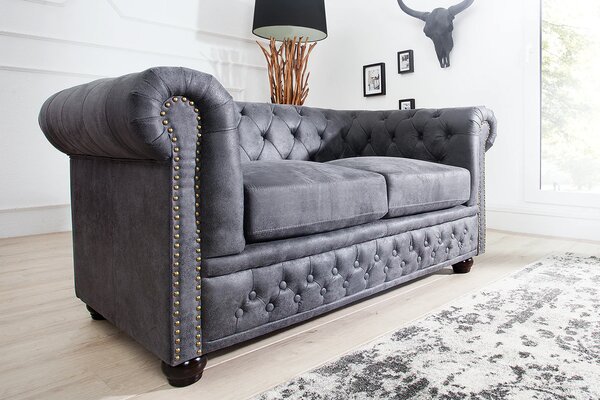 Pohovka CHESTERFIELD 2M antik šedá