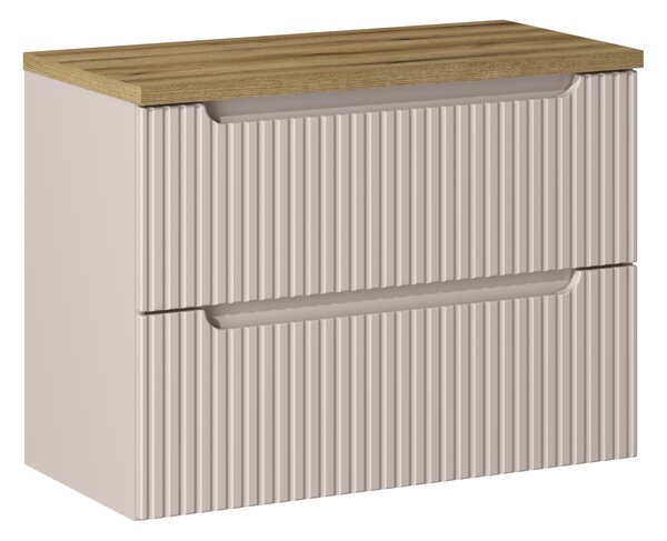 Comad Koupelnová skříňka pod deskové umyvadlo Nova Cashmere 80 kašmír/dub evoke (2 šuplíky)