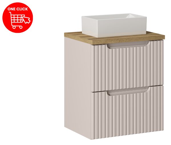 Comad Koupelnová skříňka s deskovým umyvadlem Nova Cashmere 50 kašmír/dub evoke