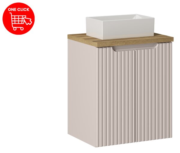 Comad Koupelnová skříňka s deskovým umyvadlem Nova Cashmere 50 Gaja kašmír/dub coast evoke