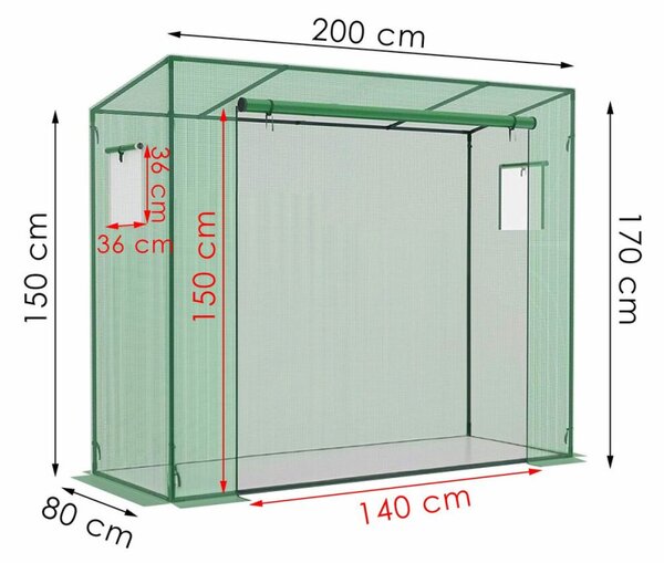Zahradní foliovník 2x0,8x1,7 m SPRINGOS GT0006