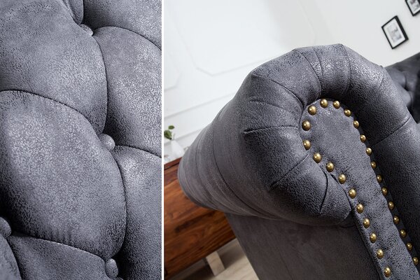 Pohovka CHESTERFIELD 2M antik šedá