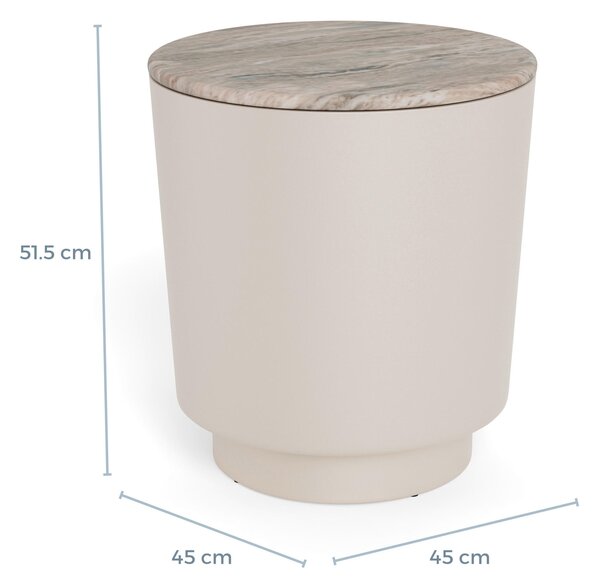 KONFERENČNÍ STOLEK, šedá, kov, kámen, 45/45/51,5 cm - Konferenční stolky, Online Only