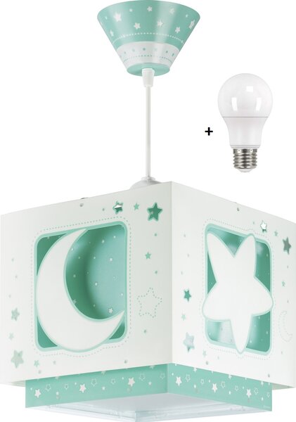 Dalber 63232H MOONLIGHT green - Dětský lustr, bílozelený + Dárek LED žárovka (Dětský lustr v zelené barvě)
