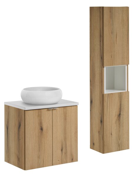 Comad Set koupelnového nábytku Nova Oak 60 dub evoke/bílá mat (5 kusů nábytku)