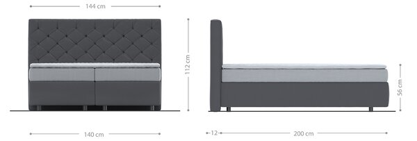 DELIFE Boxspring postel Dream-Great 140x200 cm mikrovlákno béžová s matrací a topperem