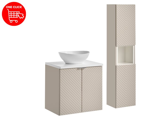 Comad Set koupelnového nábytku Viva Cashmere 60 kašmír mat (5 kusů nábytku)