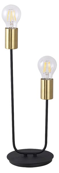 Rabalux 4560 LANNY - Stolní retro industriální lampička (Stolní svítidlo ve stylu retro 2 x E27, černá, zlatá barva)