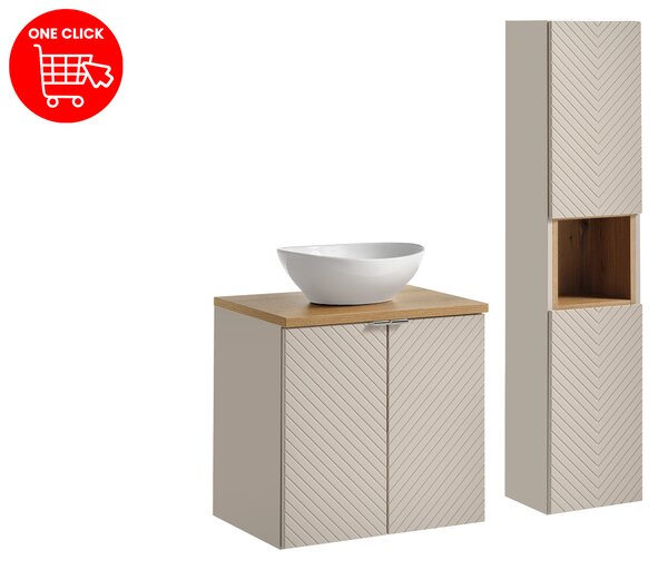 Comad Set koupelnového nábytku Viva Cashmere 60 kašmír/dub evoke