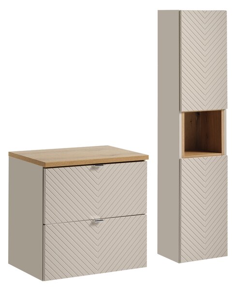 Comad Set koupelnového nábytku Viva Cashmere 60 kašmír/dub evoke (4 kusy nábytku)