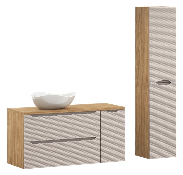 Comad Set koupelnového nábytku Ocean Beige 120 béžová/olejovaný dub (5 kusů nábytku)