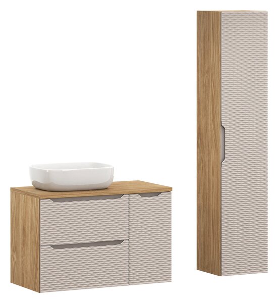 Comad Set koupelnového nábytku Ocean Beige 90 béžová/olejovaný dub (5 kusů nábytku)
