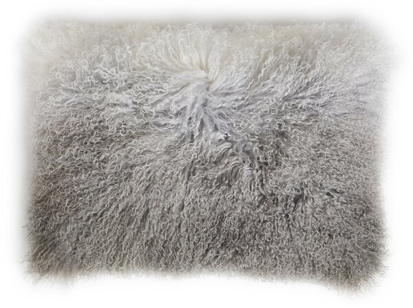 Skinnwille Home Collection Polštář tibetská kožešina Shansi, šedá Degradé - 60x40 cm