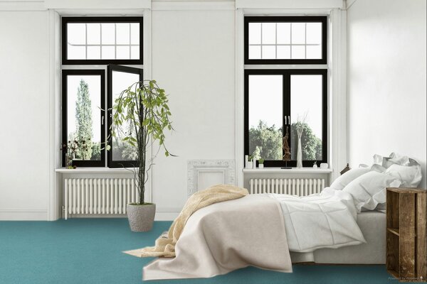 Condor Carpets, Metrážový koberec Carousel 82, na míru, šíře 4m, modrá, filc, dětský pokoj