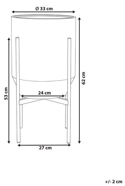 Květináč na stojanu HYBRIDUM Kov 33 cm Bílá