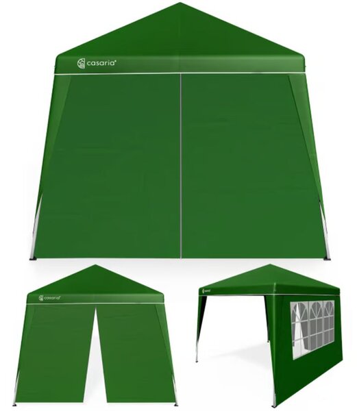 Párty stan / pavilon CAPRI PLUS se 2 bočními stěnami, 3×3 m, zelená Casaria