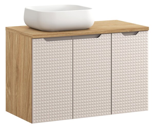 Comad Set koupelnového nábytku Luxor Beige 90 Nika béžová/olejovaný dub (4 kusy nábytku)