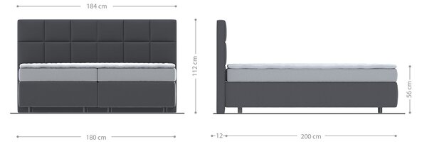 DELIFE Boxspring postel Dream-Fine 180x200 cm mikrovlákno béžová s matrací a topperem