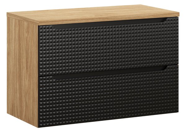 Comad Koupelnová skříňka pod deskové umyvadlo Luxor Black 90 černá mat/olejovaný dub