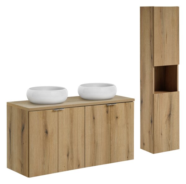 Comad Set koupelnového nábytku Nova Oak 120 dub coast evoke (4 dvířka) (6 kusů nábytku)