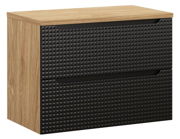 Comad Koupelnová skříňka pod deskové umyvadlo Luxor Black 80 černá mat/olejovaný dub