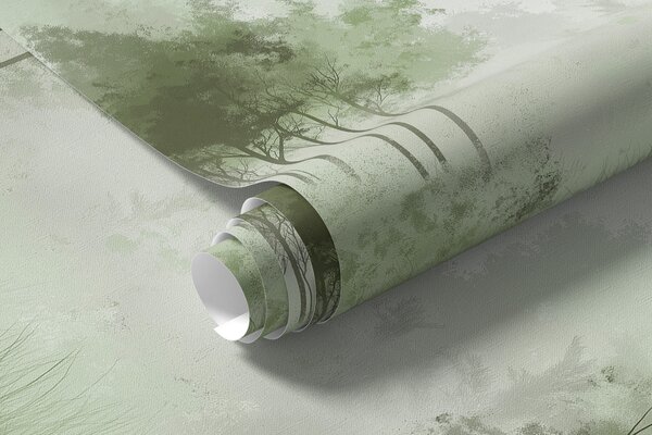 Fototapety Příroda krajiny, stromy v lese, grunge textura, zelené barvy, Fototapety příroda, w01564v2 : uwalls.cz