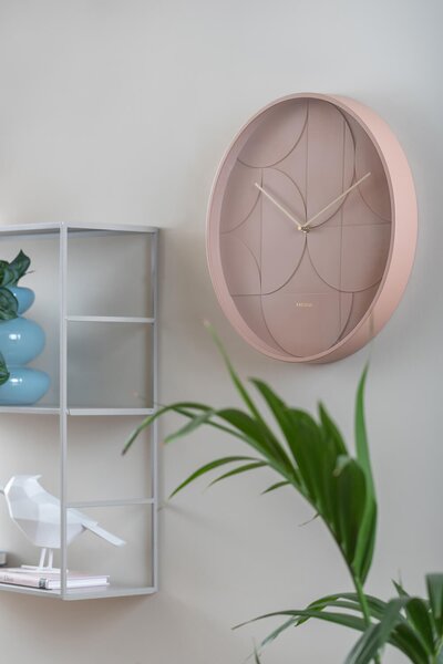 Nástěnné hodiny Leon Ø 40 cm růžové