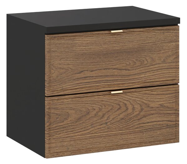 Comad Koupelnová skříňka pod deskové umyvadlo Talia Casella 60 černá matná/dub casella
